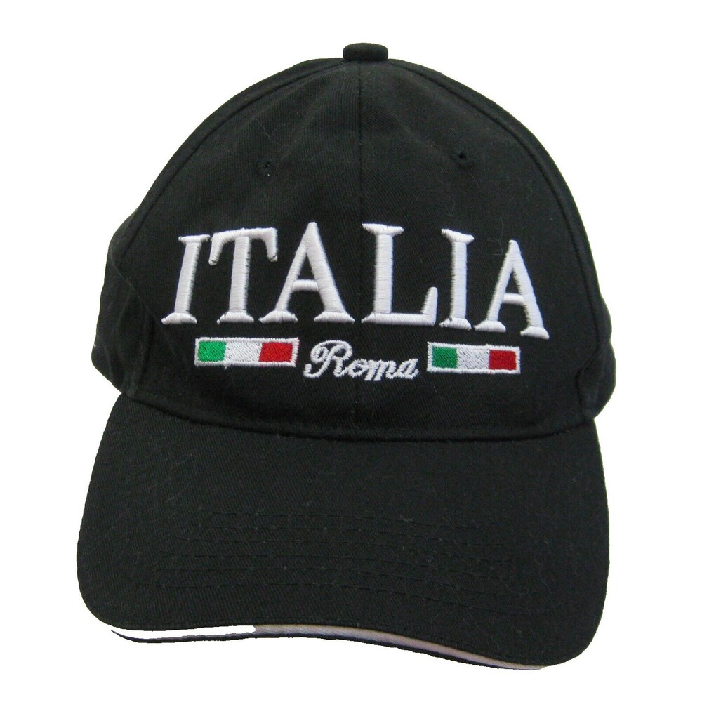 ITALY Men's Blue Baseball Cap Hat (Adult Adjustable) Italian Italia Roma Logo